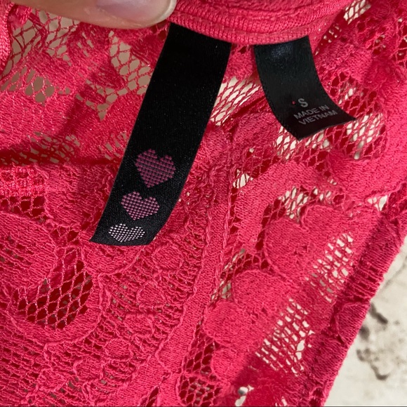 Pink sleeveless lace babydoll dress size small - Picture 5 of 8